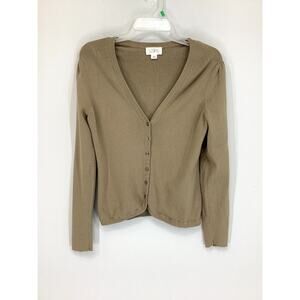 *Ann Taylor Loft Tan Button Down Cardigan Sweater Women’s Size Medium